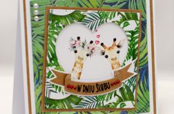 Egzotyczna kartka ślubna żyrafy KS1929