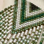 Naszyjnik indiański ombre zielony oliwka frędzle maxi duży boho - zbliżenie frędzle