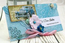 Kopertówka z okazji ślubu- retro błękity