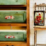 Szafka na buty, ręcznie malowana, sielska, GRATIS zawieszka - 