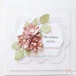 Kartka NA ZAWSZE RAZEM z różowymi kwiatami - Kartka ślubna z różowobeżowymi kwiatami