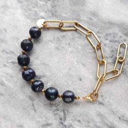 Bransoletka z czarnych pereł