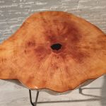 Stolik kawowy plaster drewna olcha żywica - 