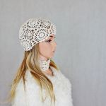 Czapka Lady el ecru - czapka koronkowa