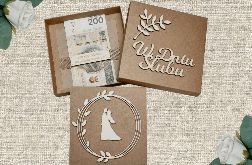 Pamiątka ślubna,pudełko,drewno,kraft GW2