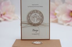 rustykalne zaproszenia komunia HD12