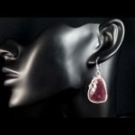 Rubin, Srebrne kolczyki z fasetowanym rubinem - Sterling Silver earrings with faceted Ruby gift for her gift for mom perfect present, wire wrapped handcrafted artisan jewellery for women