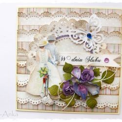 Kartka na ślub z młodą parą