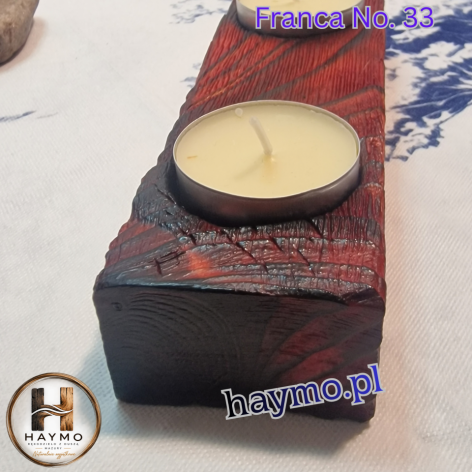 Świecznik opalany czerwony mały Franca No. 33