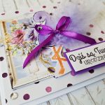 Kartka urodzinowa- fioletowy flaming - 