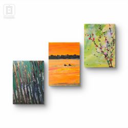 Polska, kompozycja prac na płótnie 40x50x2 cm, każdy 