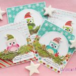 ZESTAW kartek - Sówki świąteczne - sówki na Święta, świąteczne sowy, piernik, pierniczki, pierniki