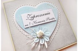 Zaproszenia komunijne z sercem dla chłopca