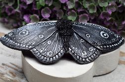 Duża spinka do włosów - czarny motyl