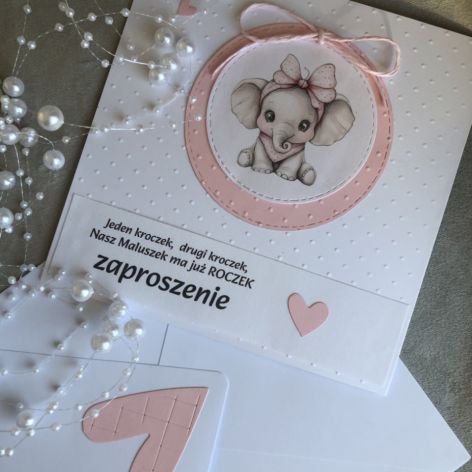 Zaproszenie na roczek dla dziewczynki!