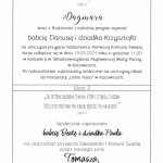 Zaproszenie na Komunię Świętą biało złote - zaproszenie tekst