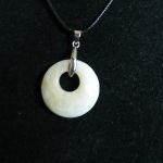 Naturalny żółty awenturyn, kółko z dziurką, wisiorek uniseks - 