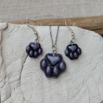 Fioletowa Łapka – komplet biżuterii z motywem psiej łapy - 3