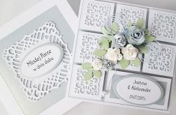 Kartka MŁODEJ PARZE koronkowa