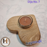 Świecznik drewniany dębowe serce artystyczne Dija No. 7 - 