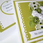 Kartka NA ZAWSZE RAZEM z limonkowymi różami - Limonkowo-biała kartka na ślub w pudełku