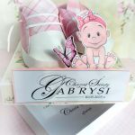 Pamiątka na Chrzest, Pudełko z kartką, Roczek - Buciki dla dziewczynki 3