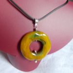 Duży miodowy fasetowany agat, efektowny wisior - 