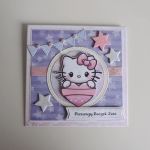Kartka na pierwsze urodziny roczek Hello Kitty - Kartka na pierwsze urodziny roczek Hello Kitty