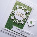 Oryginalna personalizowana kartka komunijna - Ręcznie robiona kartka komunijna w zieleni