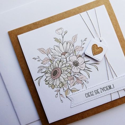 Minimalistyczna kartka na urodziny handmade