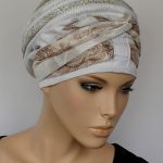 letni turban ROZBIELONY - szarfa zamotana wokół głowy
