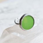 Zielone kółko - pierścionek ze szkłem - 