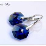 Kolczyki Swarovski Crystal Octagon Dark Sapphire - 