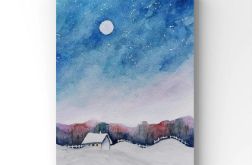 Pejzaż-awarela formatu 24x18 cm