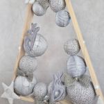 Srebrna drewniana choinka LED Reniery 80 cm 2 - 