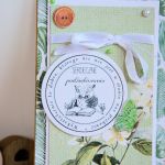 Kartka - Serdeczne podziękowania ( 1 ) - Wykonana metodą scrapbookingu z profesjonalnych materiałów z motywem sowy czytającej książkę