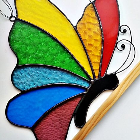 Zawieszka Tęczowy Motyl Tiffany