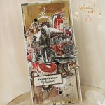 Męska kartka urodzinowa dla strażaka GOTOWA - 