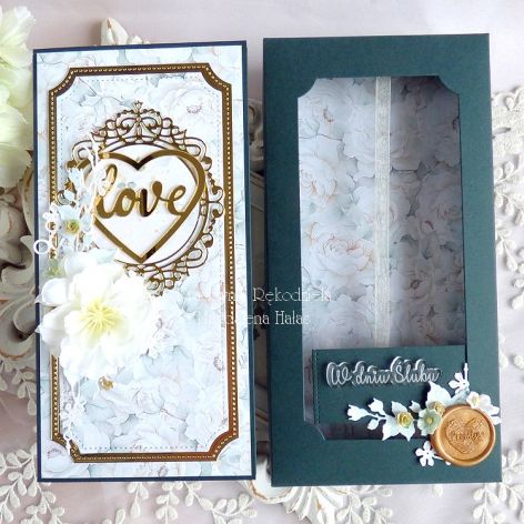 Ślubna kartka w pudełku 1060