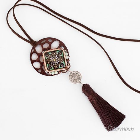 Długi naszyjnik boho Mandala
