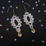 Długie Kolczyki Ślubne z Kryształków - białe długie kolczyki