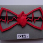mucha EKG - rozmiar: średni - mucha EKG czerwone serce