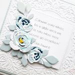 Kartka NA ŚLUB z błękitnymi różami - Biało-niebieska kartka ślubna z różami