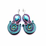 Turkusowa Spirala kolczyki sutaszowe - 