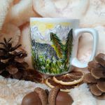 Wilcza natura ręcznie malowany kubek 270 ml. - Ręcznie malowane