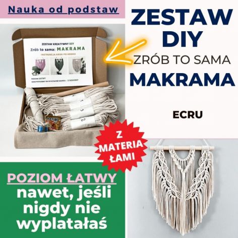 Zestaw DIY ZRÓB TO SAMA: MAKRAMA ecru