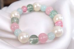 Bransoletka na gumce róż błękit