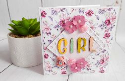 Kartka na narodziny dziewczynki, urodzinowa dla dziewczynki