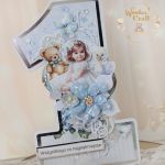 Kartka jedynka na urodziny "Blue Girl" GOTOWA - 