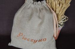 Worek na pieczywo - brązowy haft